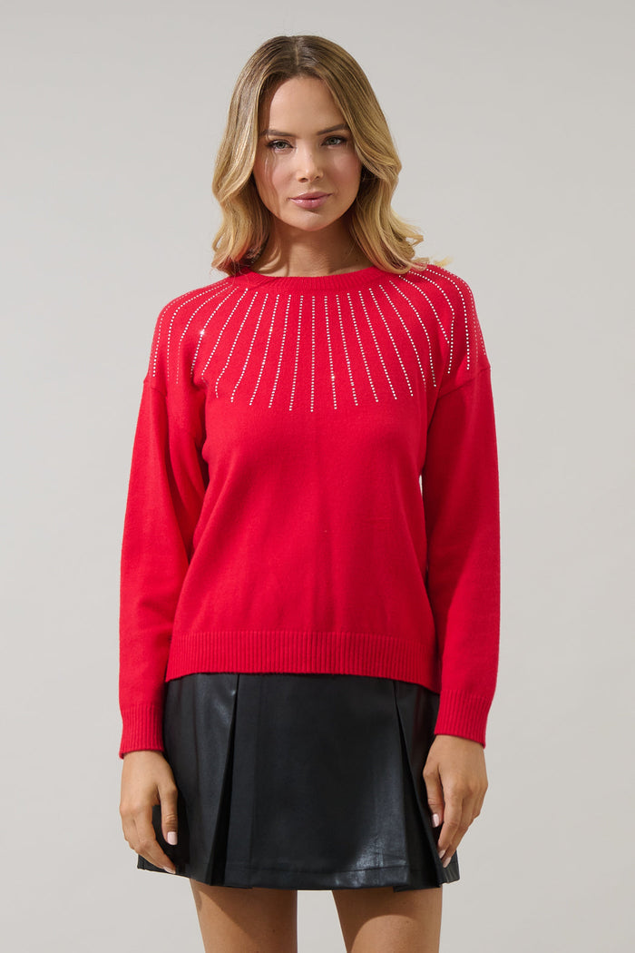 Shanice Rhinestone Knit Sweater