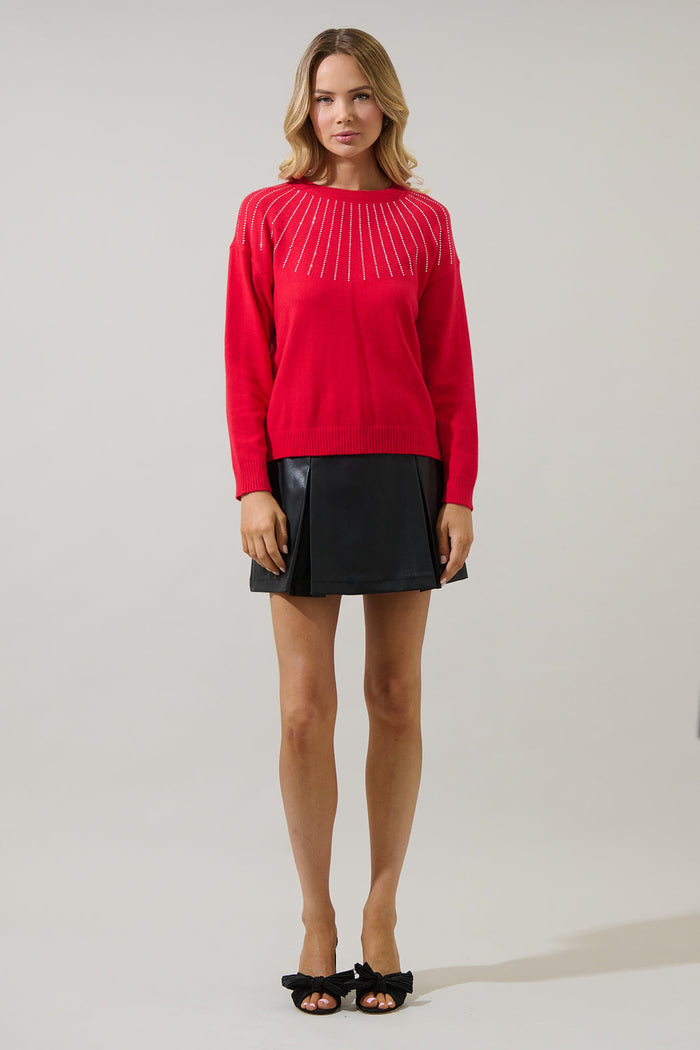 Shanice Rhinestone Knit Sweater