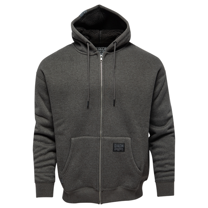 Sherpa Lined Zip Up Hoodie - Heather Charcoal