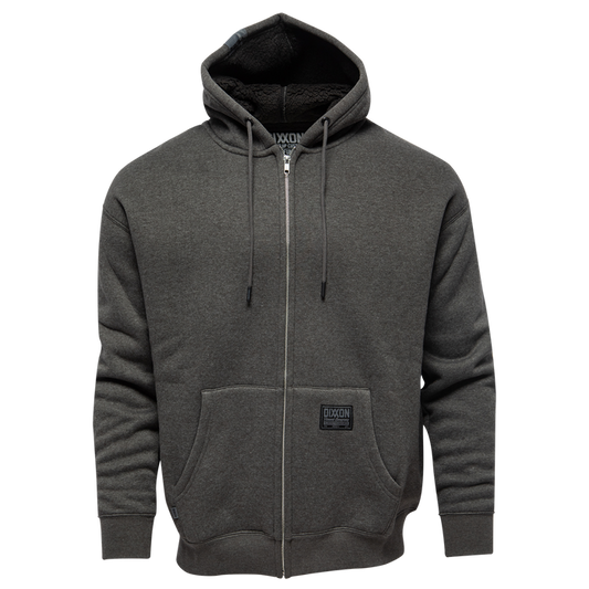 Sherpa Lined Zip Up Hoodie - Heather Charcoal