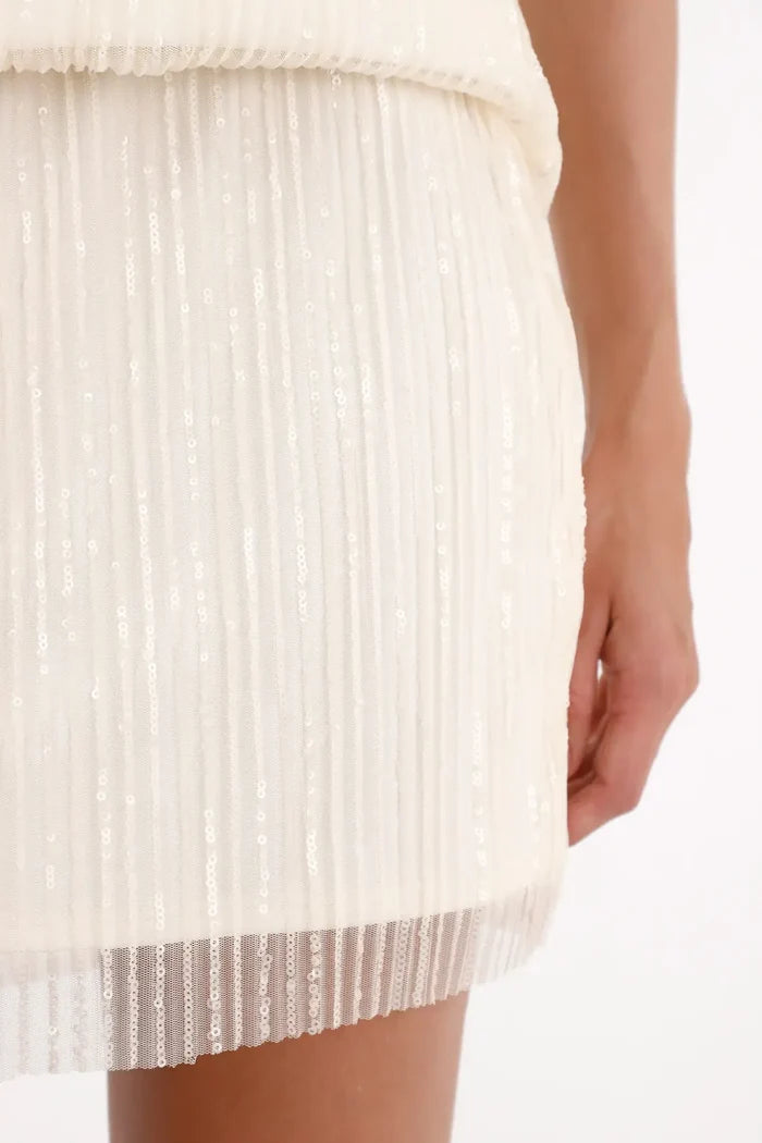 Short Skirt in Shiny Fabric for Women