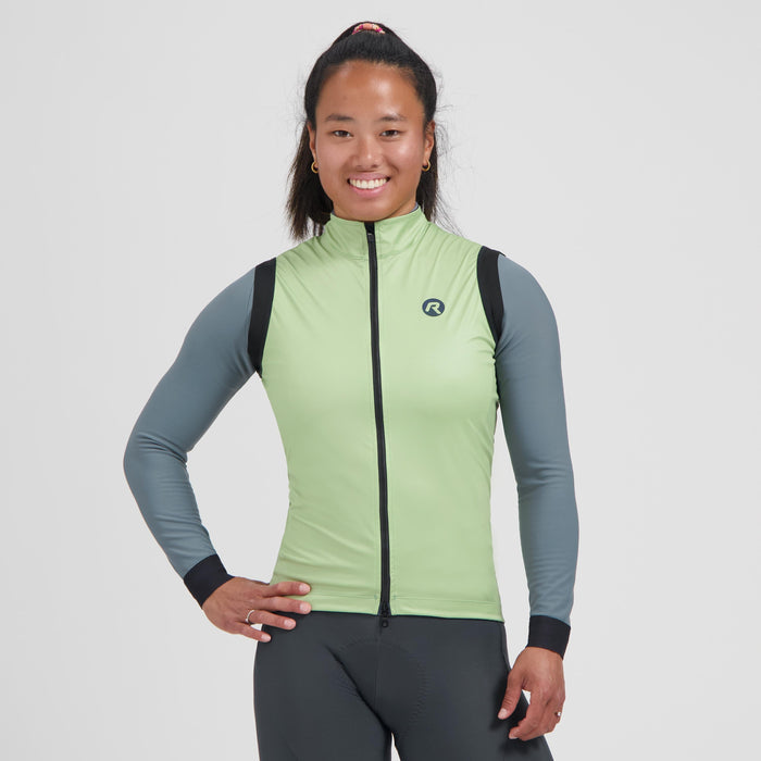 Rogelli Signature windstopper dames saliegroen gedragen voorkant.