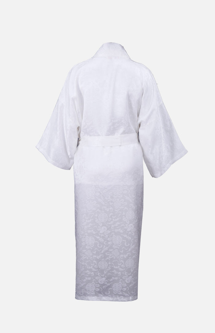 Silk Long Robe with Chinese With Chinese Auspicious Pattern