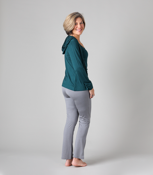 Women's Silkspun Hoodie in Deep Sea green - Final Clearance