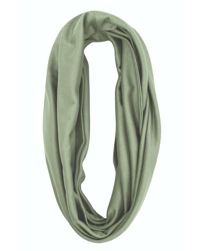 Silky Cotton Snood Scarf - Sage - Country Collection