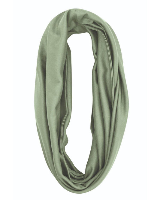 Silky Cotton Snood Scarf - Sage - Country Collection