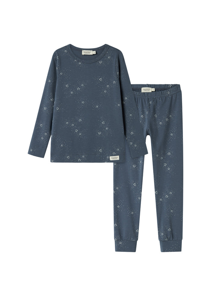 Dark blue star print pyjama set for children