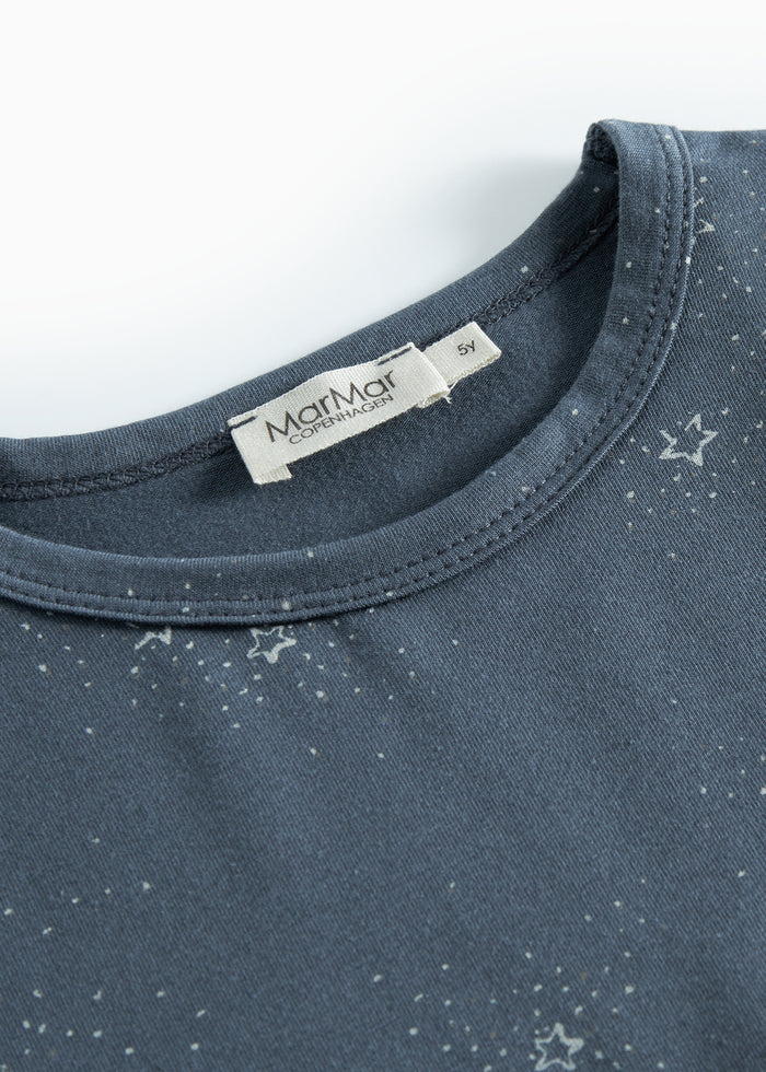 Dark blue pyjama top with star print for children