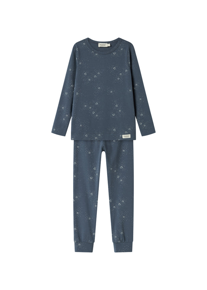 Dark blue star print pyjama set for children