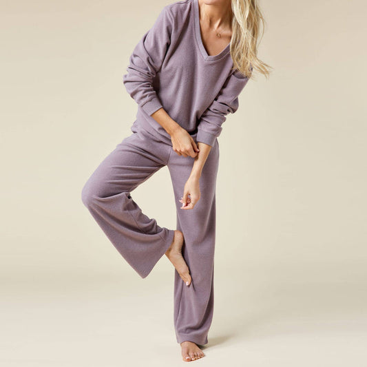 Softies | Vintage Velvet V-Neck with Wide Leg Pant