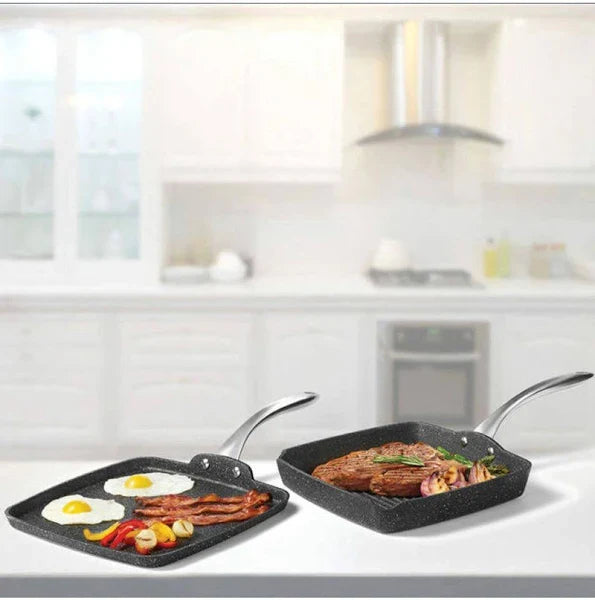 Starfrit The Rock Grilling Pan And Griddle Pan Set Black 54cm - Shoppers-kart.com