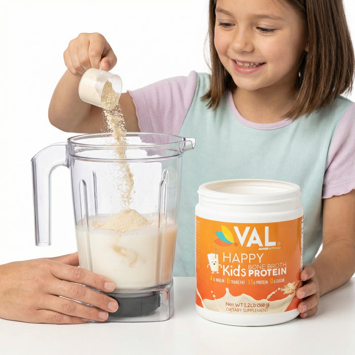 Strong Bones, Gut & Immune Support Bone Broth Protein Powder for Kids – 11g Protein, 6g Collagen | VAL Happy Kids