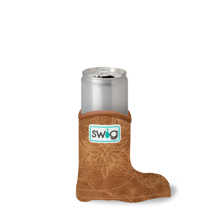 Swig Coolie Slim Can Saddle Stitch Cognac 12OZ KOOZIE