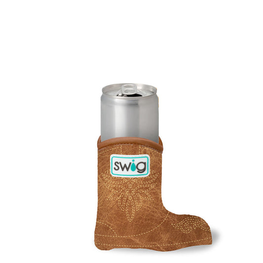 Swig Coolie Slim Can Saddle Stitch Cognac 12OZ KOOZIE