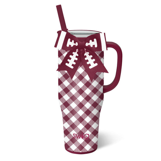 Swig Mega Mug Gameday Gingham Maroon