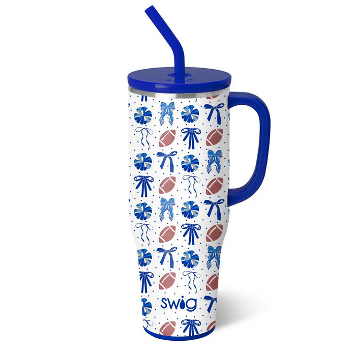 Blue and White Football Mega Mug