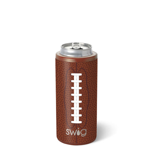 Swig Skinny Can Cooler Football 12oz KOOZIE