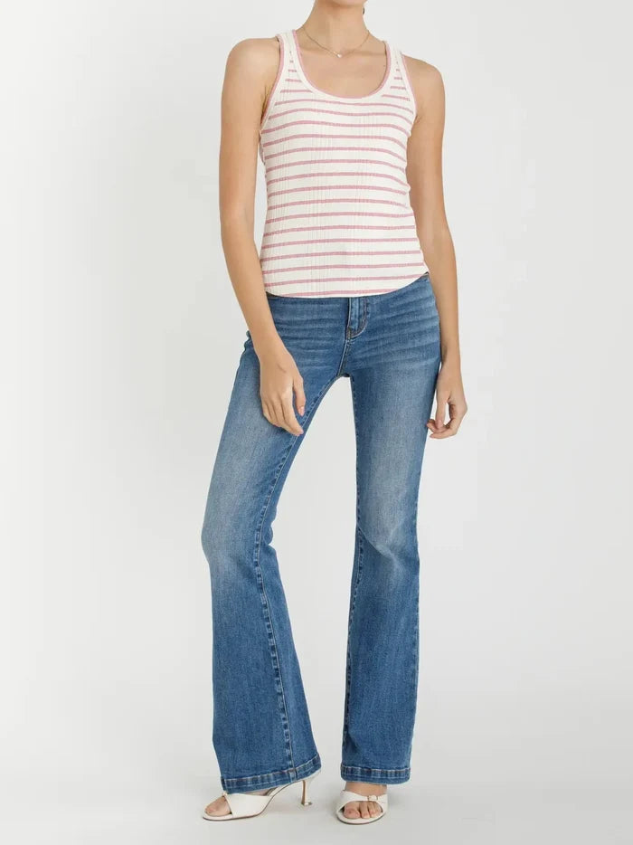 The Daily Tank Striped Ribbed Tank Top
