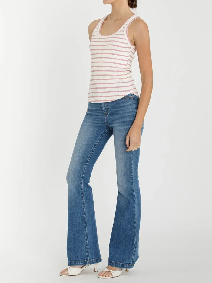The Daily Tank Striped Ribbed Tank Top