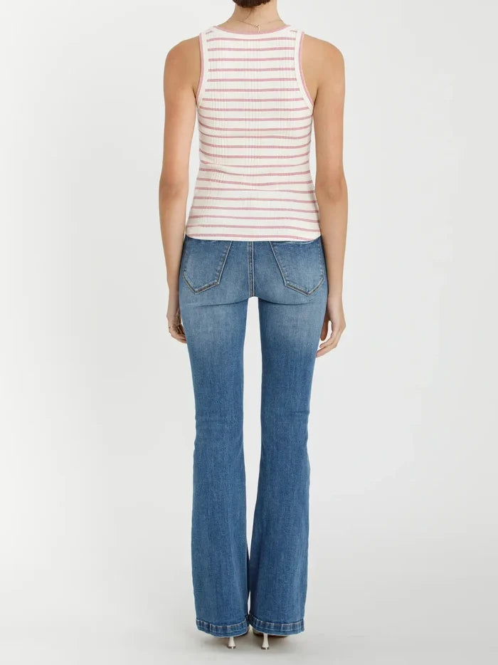 The Daily Tank Striped Ribbed Tank Top