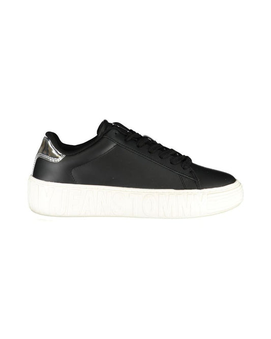 Tommy Hilfiger Black Leather Women Sneaker