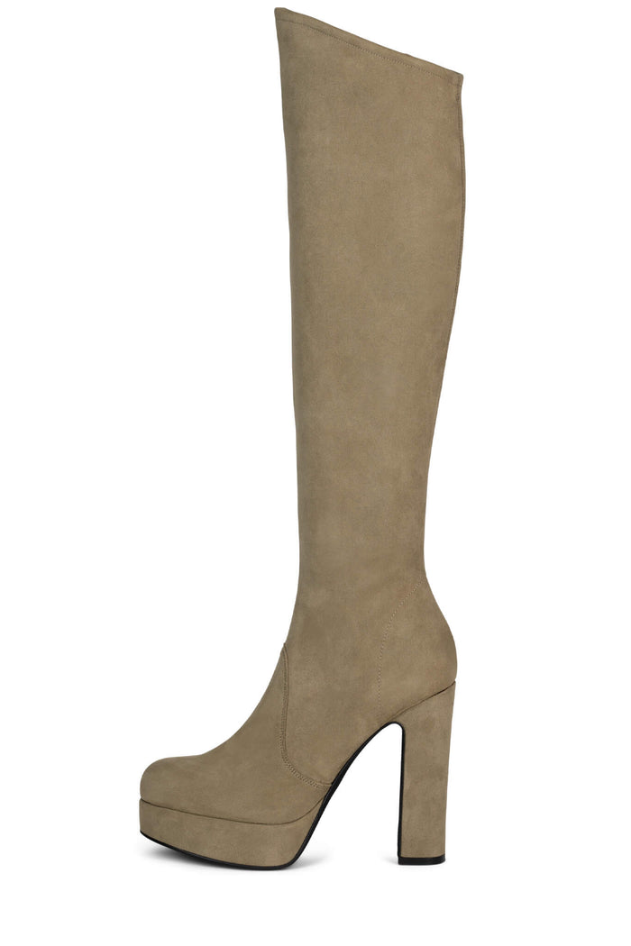 TOPAZ Jeffrey Campbell Over-The-Knee Boot Dark Green Suede
