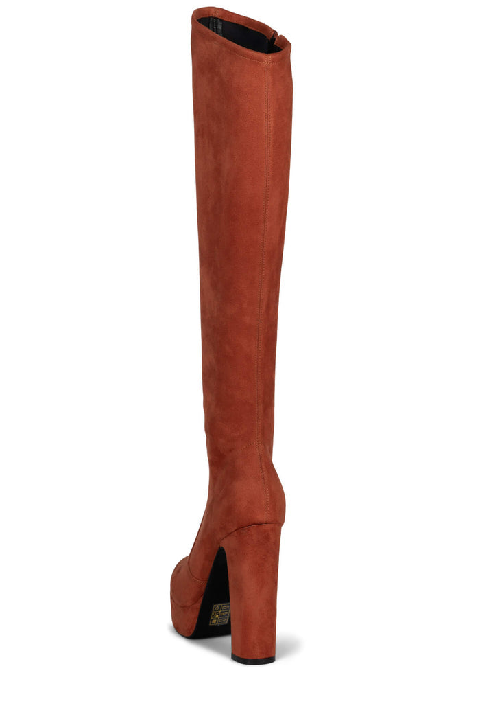 TOPAZ Jeffrey Campbell Over-The-Knee Boot Rust Suede