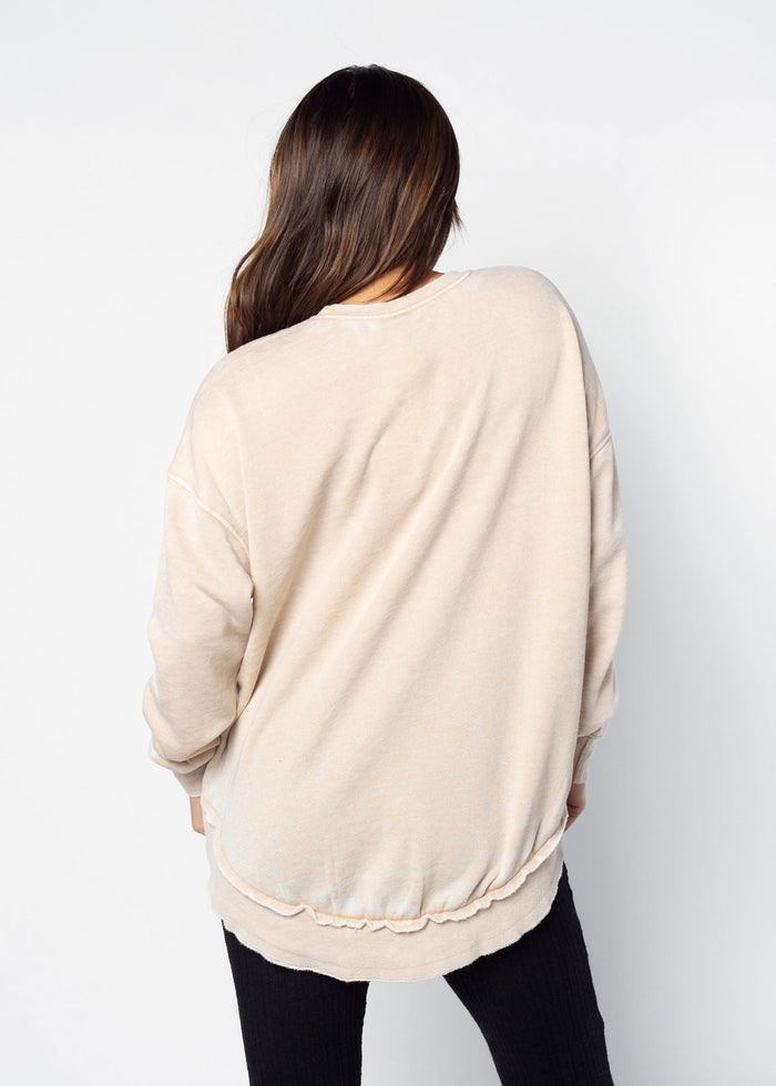 Washington Huskies Women's Oatmeal Burnout Campus Pullover