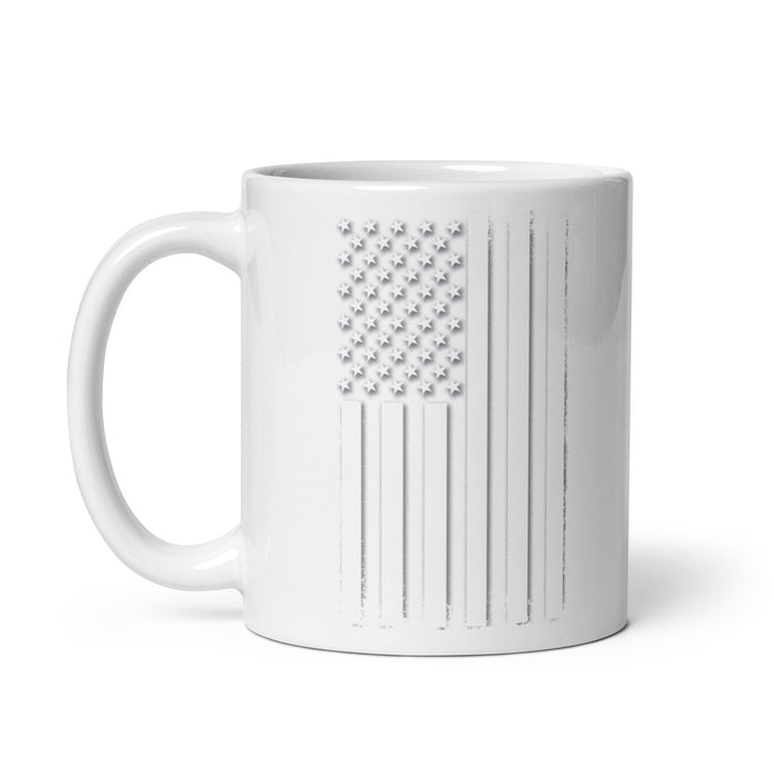 White Out American Flag Mug