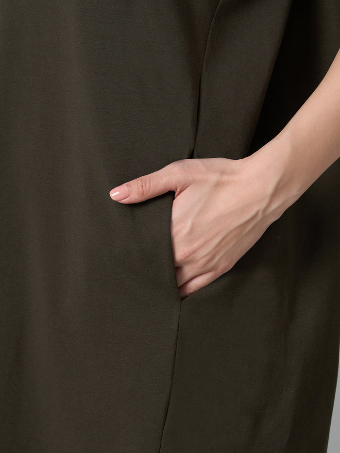 Women's Cotton Elastane Regular Fit Kdress Brown