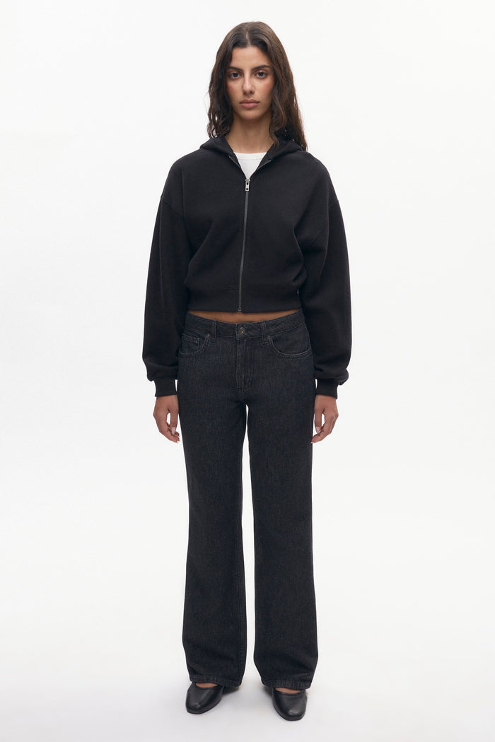 Women's Cozy Zip Hoodie in Black