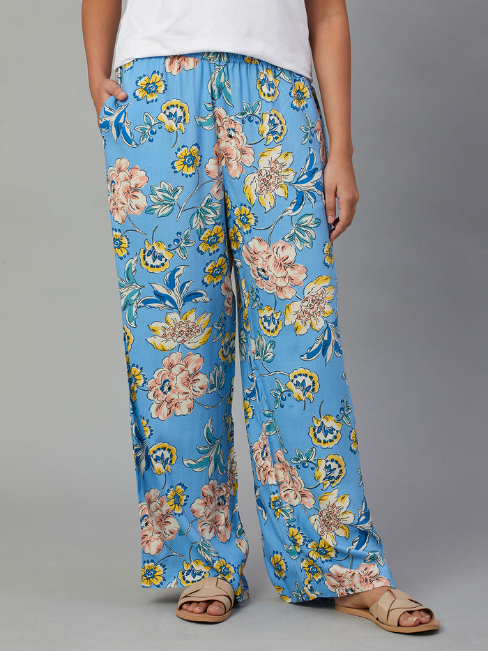 Women's Viscose Regular Fit Pyjama Blue