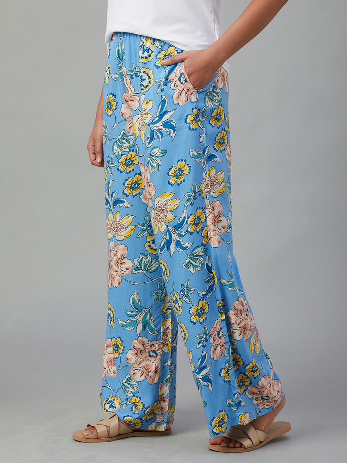 Women's Viscose Regular Fit Pyjama Blue