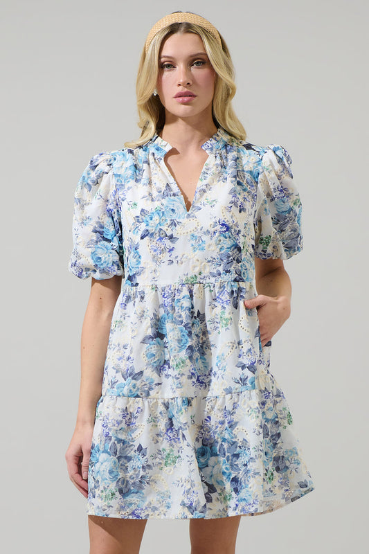 Yalinda Eyelet Jacey Babydoll Mini Dress