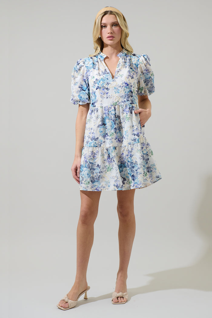 Yalinda Eyelet Jacey Babydoll Mini Dress